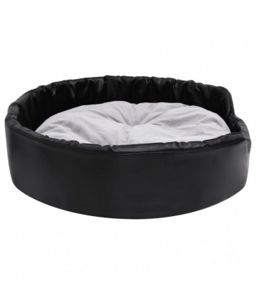 vidaXL Dog Bed Black and Grey 90x79x20 cm Plush and Faux Leather