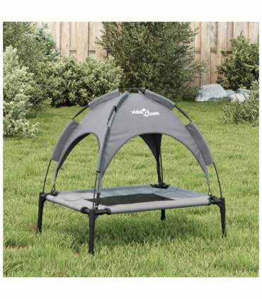 vidaXL Dog Bed with Canopy Anthracite Oxford Fabric and Steel