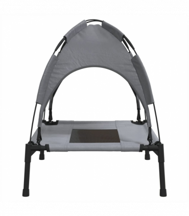 vidaXL Dog Bed with Canopy Anthracite Oxford Fabric and Steel