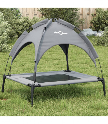 vidaXL Dog Bed with Canopy Anthracite Oxford Fabric and Steel