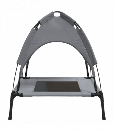 vidaXL Dog Bed with Canopy Anthracite Oxford Fabric and Steel