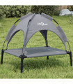 vidaXL Dog Bed with Canopy Anthracite Oxford Fabric and Steel