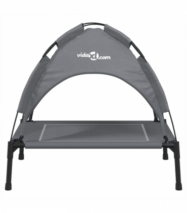 vidaXL Dog Bed with Canopy Anthracite Oxford Fabric and Steel