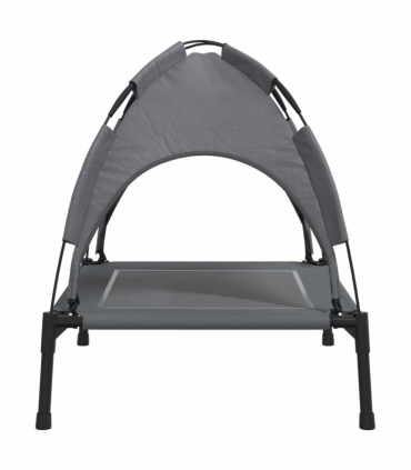 vidaXL Dog Bed with Canopy Anthracite Oxford Fabric and Steel