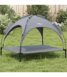 vidaXL Dog Bed with Canopy Anthracite Oxford Fabric and Steel