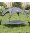vidaXL Dog Bed with Canopy Anthracite Oxford Fabric and Steel