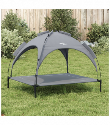 vidaXL Dog Bed with Canopy Anthracite Oxford Fabric and Steel