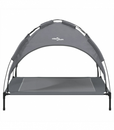 vidaXL Dog Bed with Canopy Anthracite Oxford Fabric and Steel