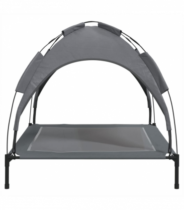 vidaXL Dog Bed with Canopy Anthracite Oxford Fabric and Steel