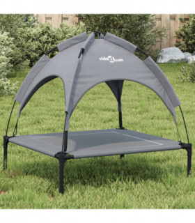 vidaXL Dog Bed with Canopy Anthracite Oxford Fabric and Steel