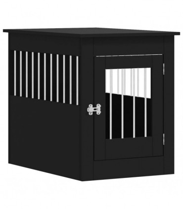vidaXL Dog Crate Furniture Black 55x80x68 cm Engineered Wood