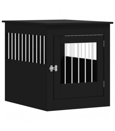 vidaXL Dog Crate Furniture Black 64.5x80x71 cm Engineered Wood