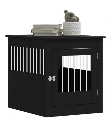 vidaXL Dog Crate Furniture Black 64.5x80x71 cm Engineered Wood