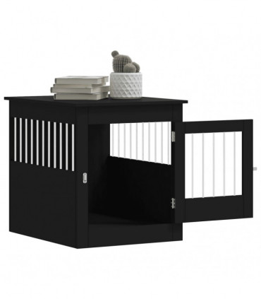 vidaXL Dog Crate Furniture Black 64.5x80x71 cm Engineered Wood