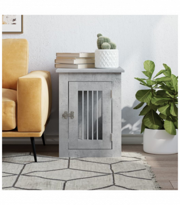 vidaXL Dog Crate Furniture Concrete Grey 45x62x59 cm Engineered Wood