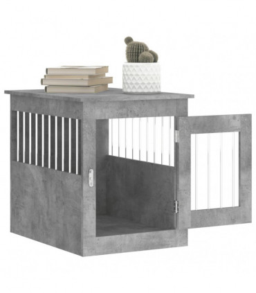 vidaXL Dog Crate Furniture Concrete Grey 55x75x65 cm Engineered Wood