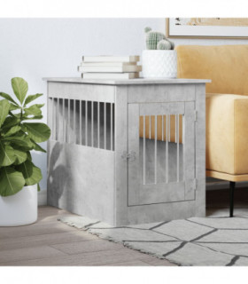 vidaXL Dog Crate Furniture Concrete Grey 55x80x68 cm Engineered Wood