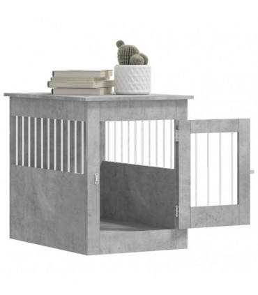 vidaXL Dog Crate Furniture Concrete Grey 55x80x68 cm Engineered Wood