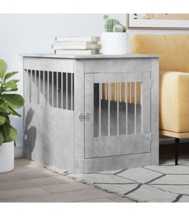 vidaXL Dog Crate Furniture Concrete Grey 64.5x80x71 cm Engineered Wood