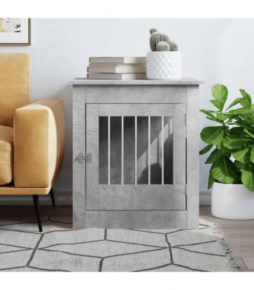vidaXL Dog Crate Furniture Concrete Grey 64.5x80x71 cm Engineered Wood