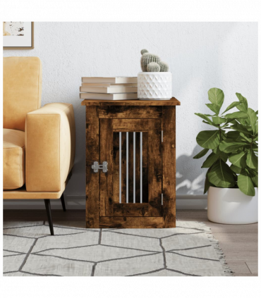 vidaXL Dog Crate Furniture Smoked Oak 45x62x59 cm Engineered Wood