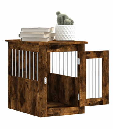 vidaXL Dog Crate Furniture Smoked Oak 45x62x59 cm Engineered Wood