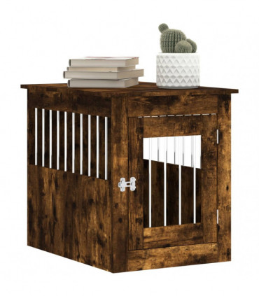 vidaXL Dog Crate Furniture Smoked Oak 55x75x65 cm Engineered Wood