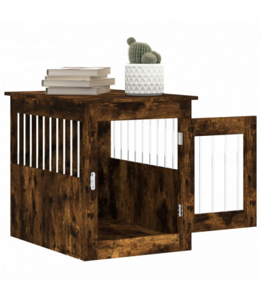 vidaXL Dog Crate Furniture Smoked Oak 55x75x65 cm Engineered Wood