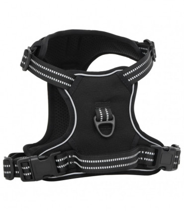 vidaXL Dog Harness with Lead & Collar Adjustable Black L