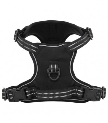 vidaXL Dog Harness with Lead & Collar Adjustable Black M