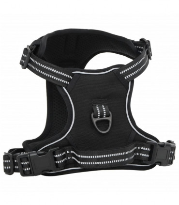 vidaXL Dog Harness with Lead & Collar Adjustable Black M