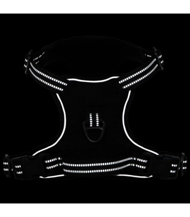 vidaXL Dog Harness with Lead & Collar Adjustable Black M