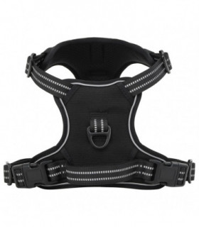 vidaXL Dog Harness with Lead & Collar Adjustable Black XL