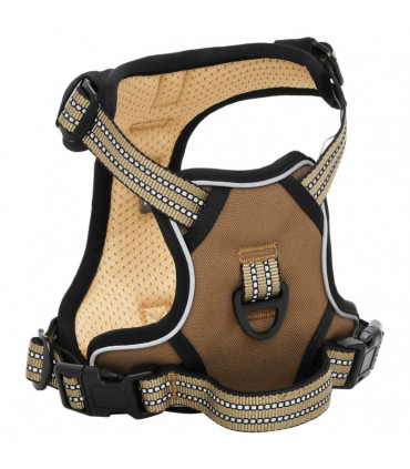 vidaXL Dog Harness with Lead & Collar Adjustable Brown L