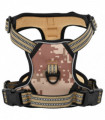 vidaXL Dog Harness with Lead & Collar Adjustable Camouflage Brown L