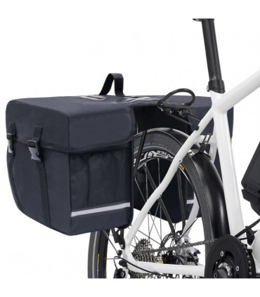 vidaXL Double Bicycle Bag for Pannier Rack Waterproof 35 L Black