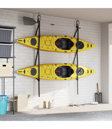 vidaXL Double Kayak Storage Straps with Paddle Clips 50 kg