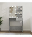 vidaXL Dressing Table with LED Concrete Grey 74.5x40x141 cm