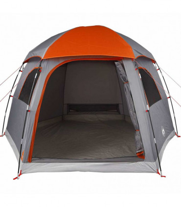 vidaXL Family Tent Igloo 6-Person Grey and Orange Waterproof