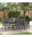 vidaXL Garden Dining Set 9 pcs Steel
