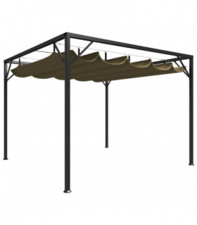 Garden Gazebo with Retractable Roof 3x3 m Taupe 180 g/m²