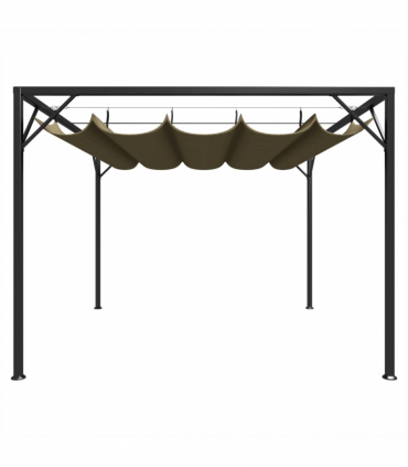 Garden Gazebo with Retractable Roof 3x3 m Taupe 180 g/m²