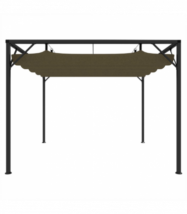 Garden Gazebo with Retractable Roof 3x3 m Taupe 180 g/m²
