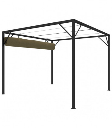 Garden Gazebo with Retractable Roof 3x3 m Taupe 180 g/m²