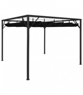 Garden Gazebo with Retractable Roof Canopy 3x3 m Anthracite