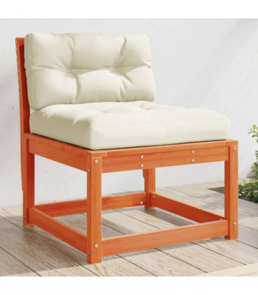 vidaXL Garden Sofa with Cushions Wax Brown Solid Wood Pine