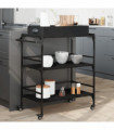 vidaXL Kitchen Trolley Black 81.5x41x92.5 cm Engineered Wood