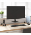 vidaXL Monitor Stand Black 100x35x8 cm Tempered Glass and Metal