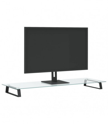 vidaXL Monitor Stand Black 100x35x8 cm Tempered Glass and Metal