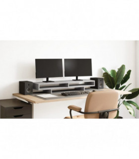 vidaXL Monitor Stand Concrete Grey 100x27x15 cm Engineered Wood